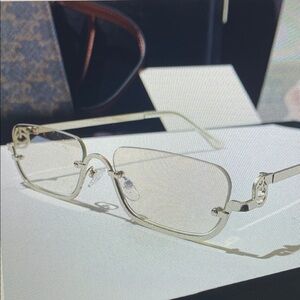 Chic Silver Rimless Sunglasses